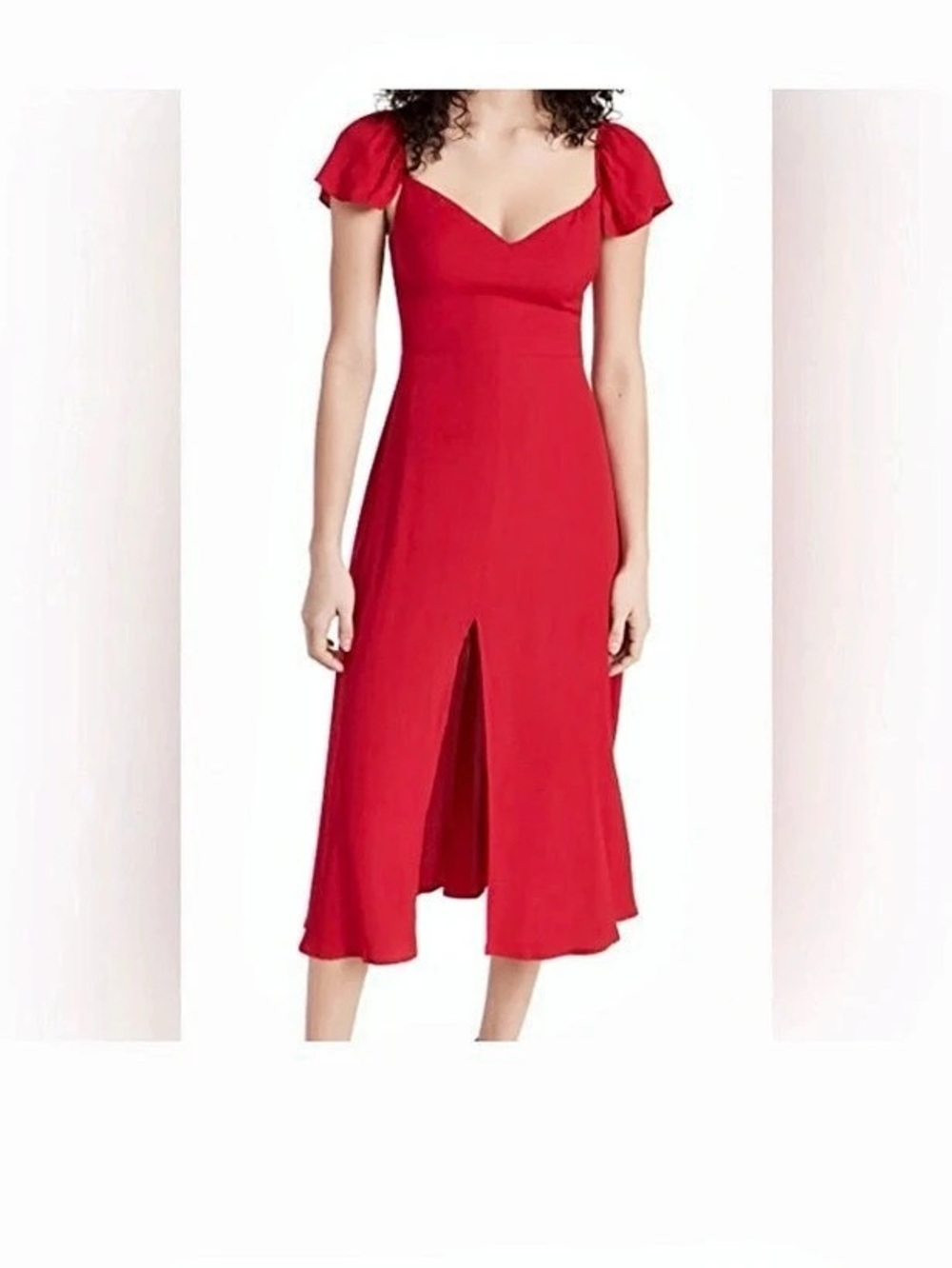 Reformation Baxley Dress Midi Red Size 00